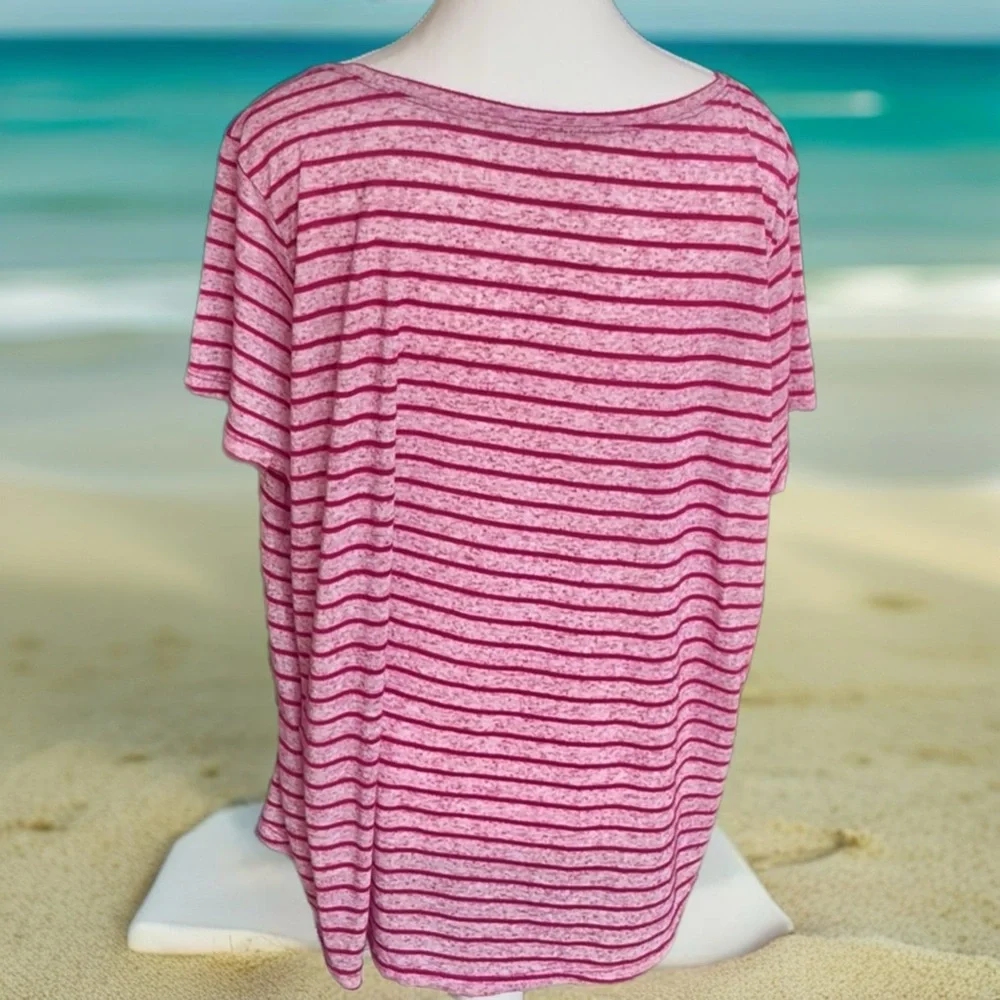 SOLD. Pink Striped Women's Top - Picture 8 of 8